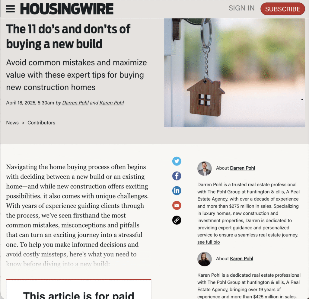 Do's and Don'ts of buying a new Home - Darrenandkaren